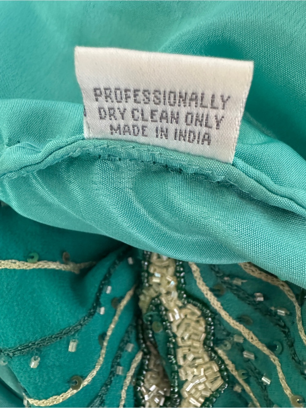 Beaded Teal Halter Top. Size M - Picture 7 of 7